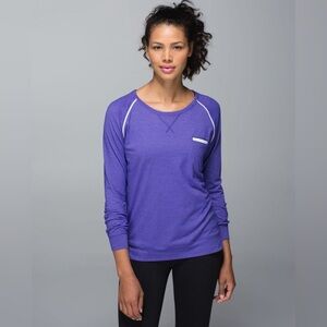 Lululemon Weightless Crew~ Heathered Bruised Berry size 8